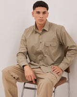 Men's Cream Long Sleeve Shirt