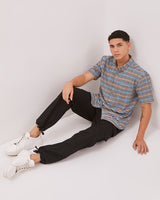 Men's Cream Flannel Short Sleeve Shirt