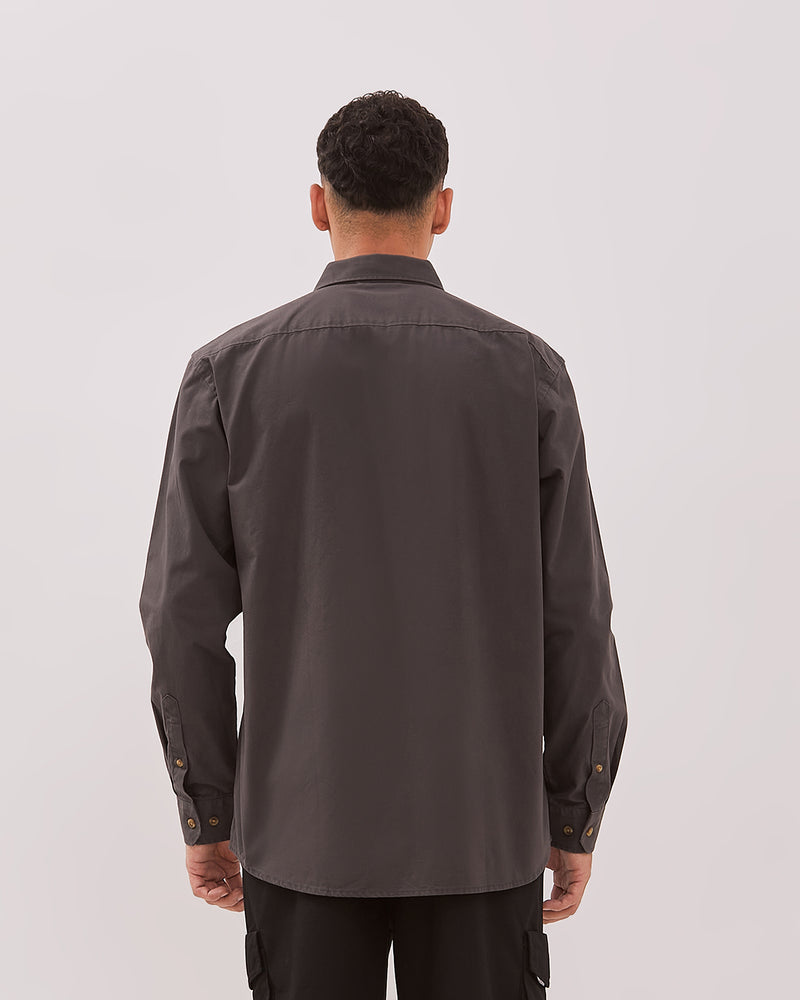 Men's Brown Long Sleeve Shirt