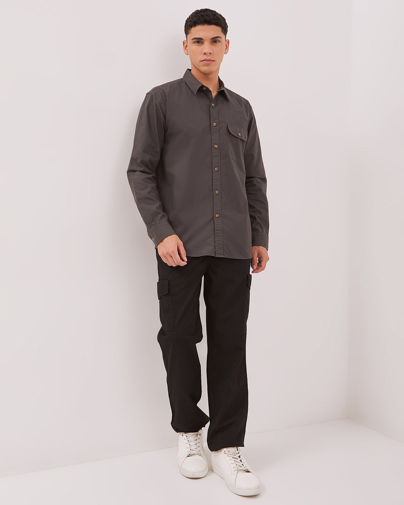 Men's Brown Long Sleeve Shirt