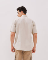 Men's Cream Short Sleeved Shirt