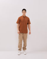 Men's Brick Red Short Sleeved Shirt