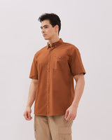 Men's Brick Red Short Sleeved Shirt