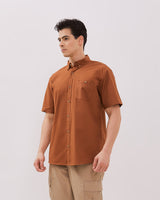 Men's Brick Red Short Sleeved Shirt