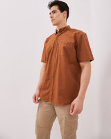 Men's Brick Red Short Sleeved Shirt