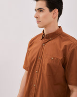 Men's Brick Red Short Sleeved Shirt