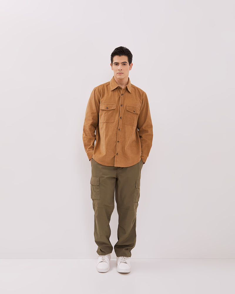 Men's Brown Short Sleeved Shirt