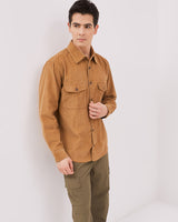 Men's Brown Short Sleeved Shirt