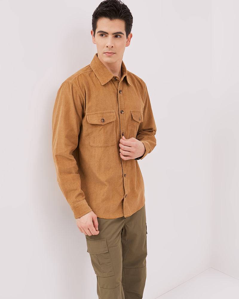 Men's Brown Short Sleeved Shirt