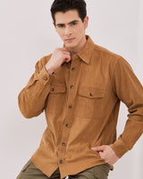 Men's Brown Short Sleeved Shirt
