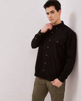 Men's Black Long Sleeved Shirt