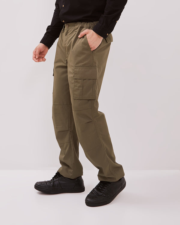 Men's Army Green Chinos Trousers