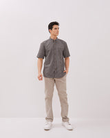 Men's Dark Brown Short Sleeved Shirt