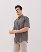 Men's Dark Brown Short Sleeved Shirt