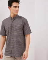 Men's Dark Brown Short Sleeved Shirt