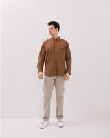 Men's Dark Brown Long Sleeved Shirt