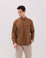 Men's Dark Brown Long Sleeved Shirt