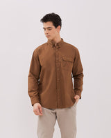 Men's Dark Brown Long Sleeved Shirt
