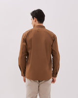 Men's Dark Brown Long Sleeved Shirt