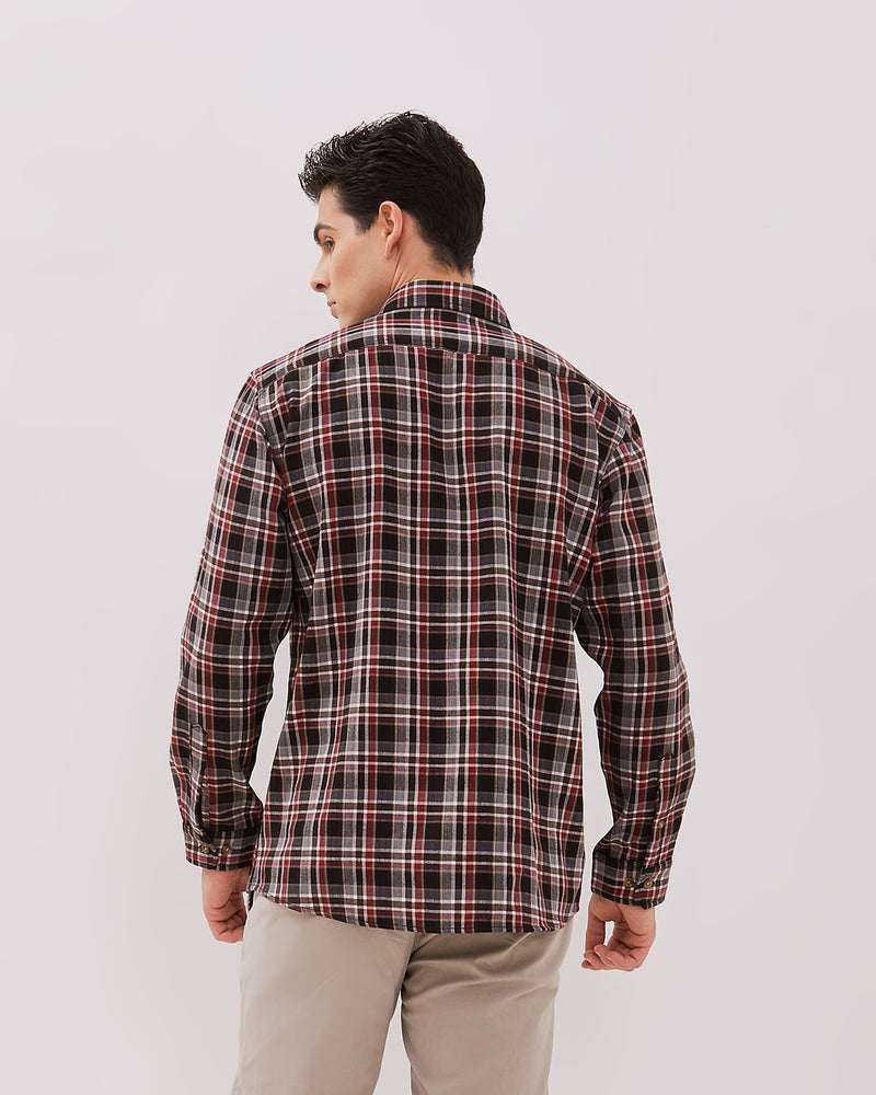 Men's Red Flannel Long Sleeved Shirt