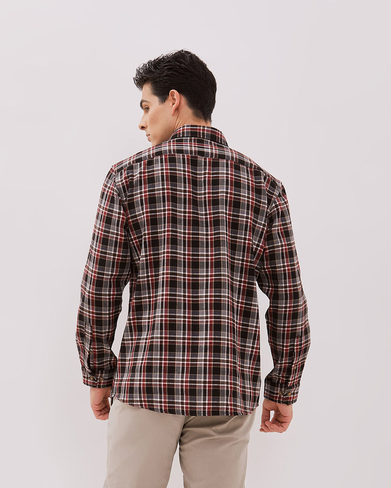 Men's Red Flannel Long Sleeved Shirt