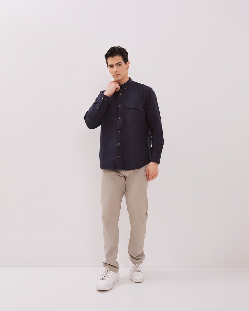 Men's Navy Long Sleeved Shirt