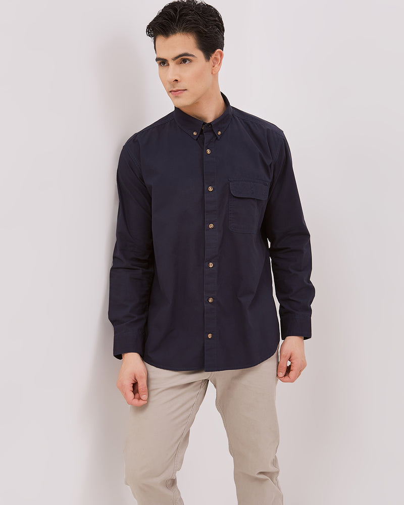 Men's Navy Long Sleeved Shirt