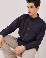 Men's Navy Long Sleeved Shirt