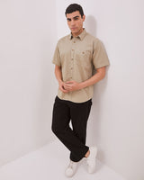 Men's Cream Short Sleeve Shirt
