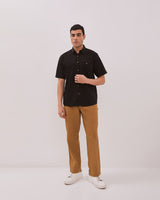 Black Short-Sleeved Shirt For Men