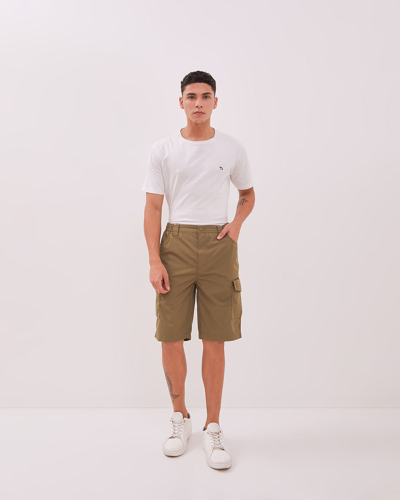 Olive Green Ripstop Cargo Shorts
