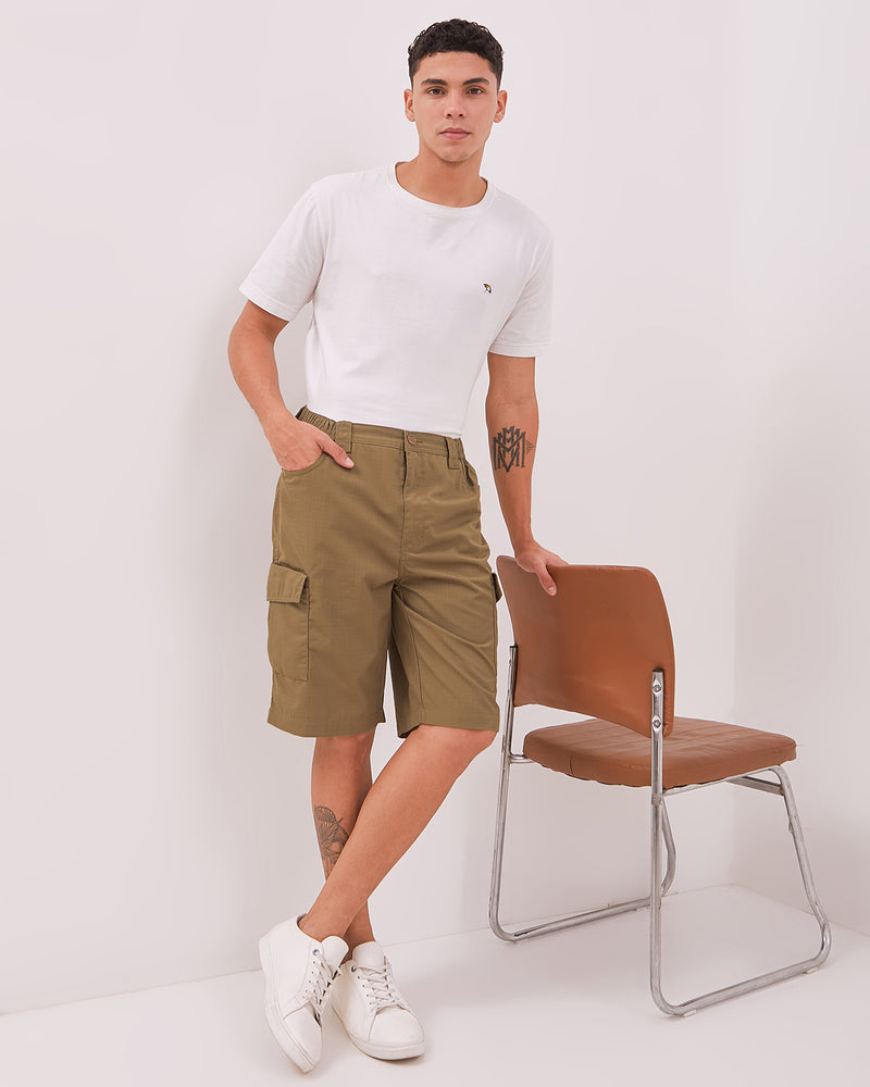 Olive Green Ripstop Cargo Shorts