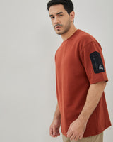 Men's Plain Red Cotton T-Shirt