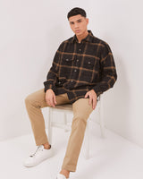 Men's Brown Flannel Jacket
