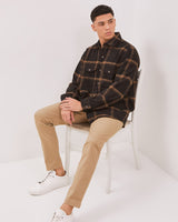 Men's Brown Flannel Jacket
