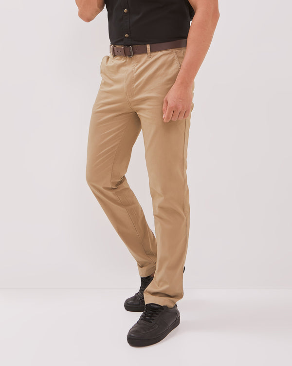 Men's Basic Khaki Chinos Long Pants