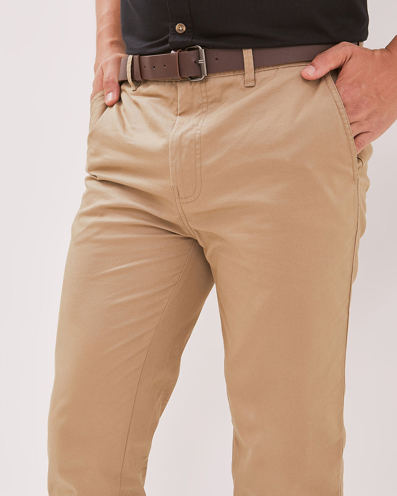 Men's Basic Khaki Chinos Long Pants