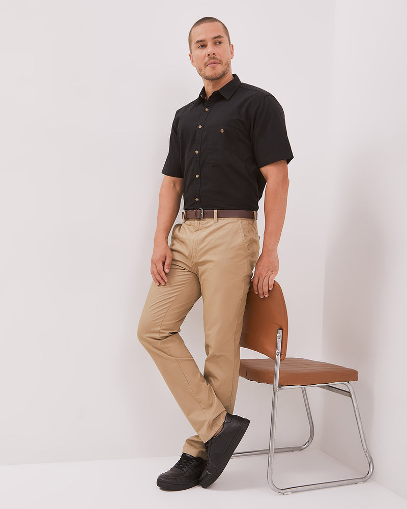 Men's Basic Khaki Chinos Long Pants
