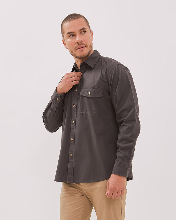 Men's Long Sleeve Gray Shirt