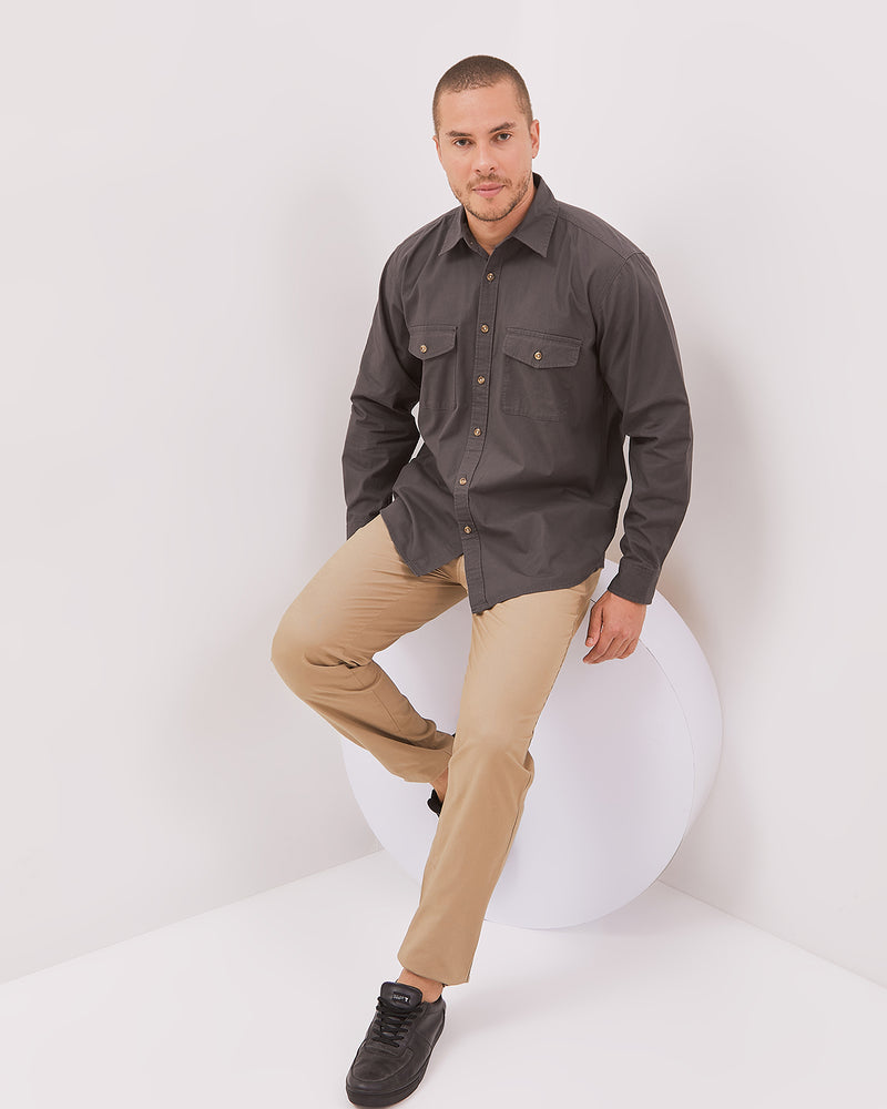 Men's Long Sleeve Gray Shirt
