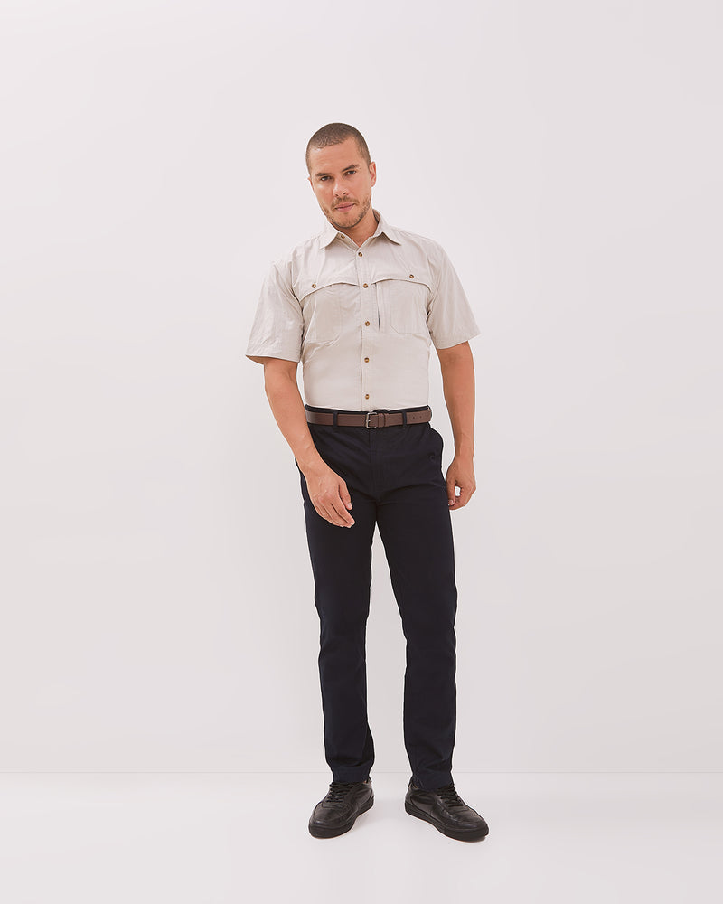 Men's Navy Blue Basic Chinos Long Pants