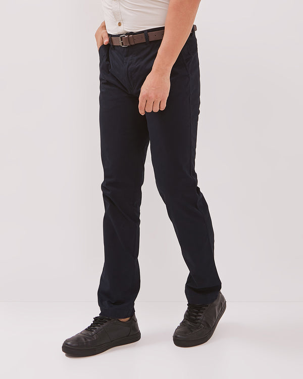 Men's Navy Blue Basic Chinos Long Pants