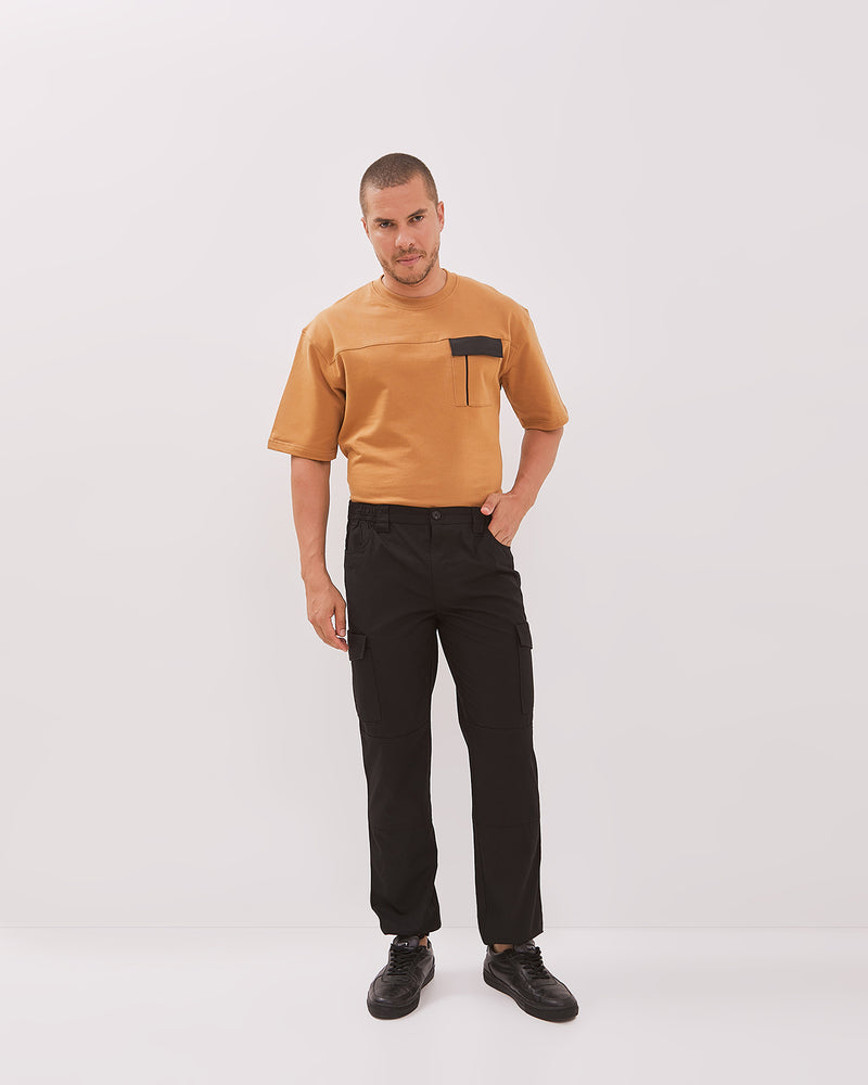 Men's Black Cargo Chinos Pants