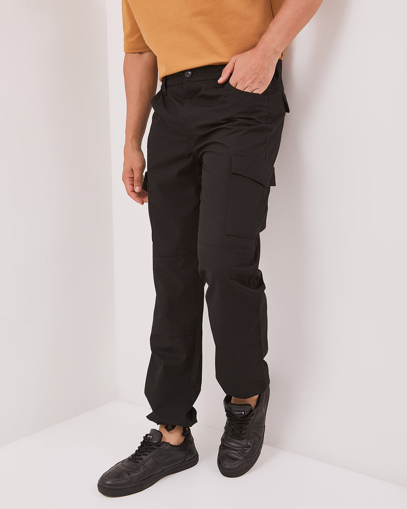Men's Black Cargo Chinos Pants