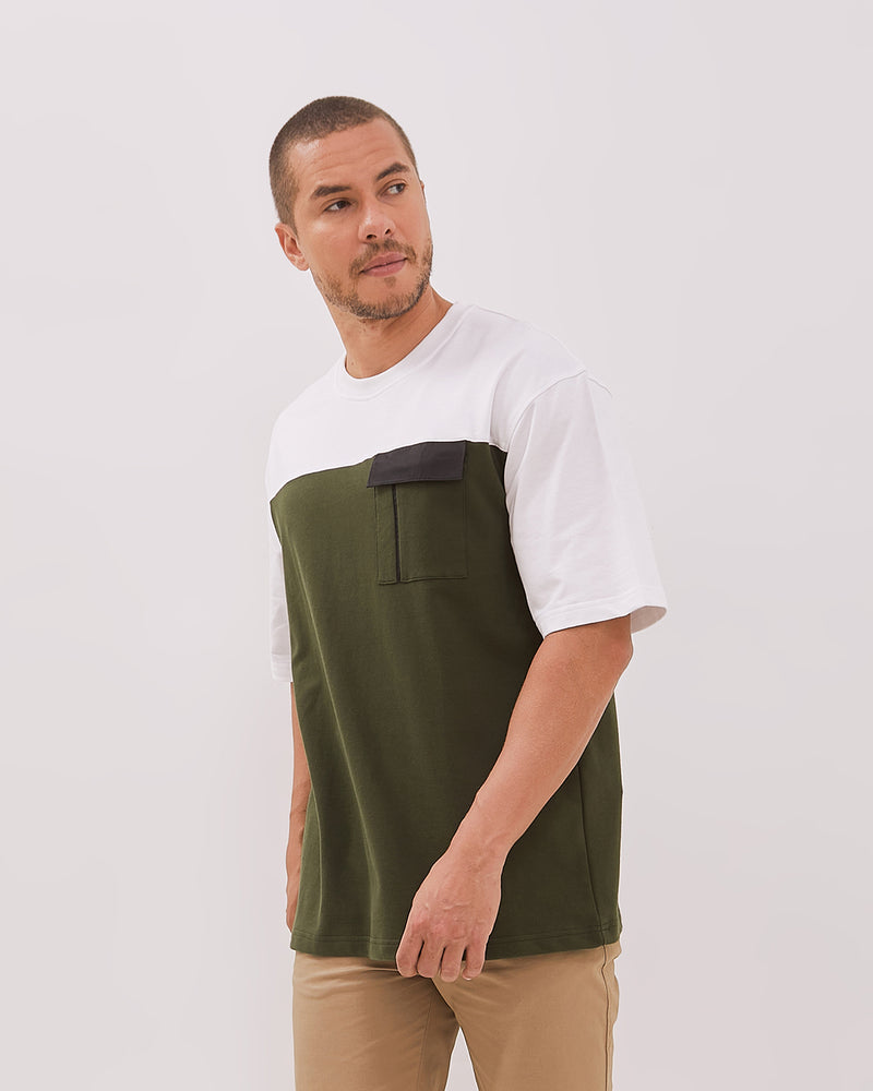 Men's Combination Green Short Sleeve T-Shirt