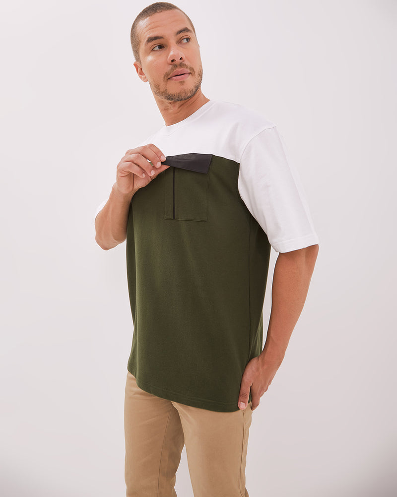 Men's Combination Green Short Sleeve T-Shirt