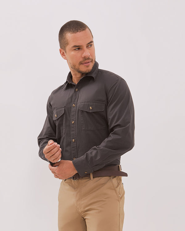 Men's Long Sleeve Gray Shirt