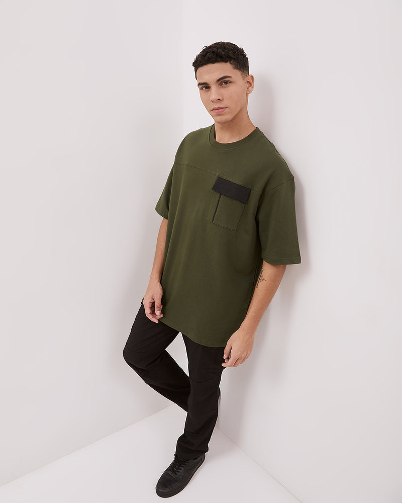 Men's Olive Green Oversize T-Shirt