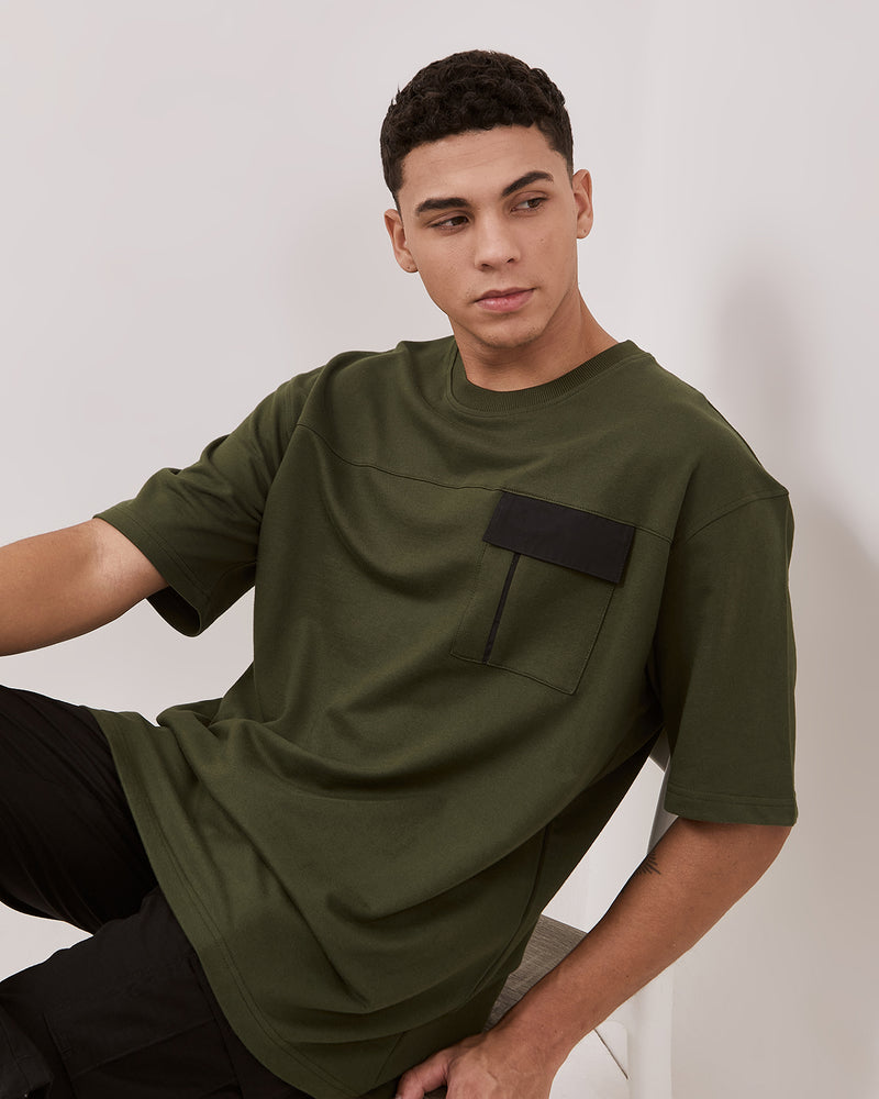 Men's Olive Green Oversize T-Shirt