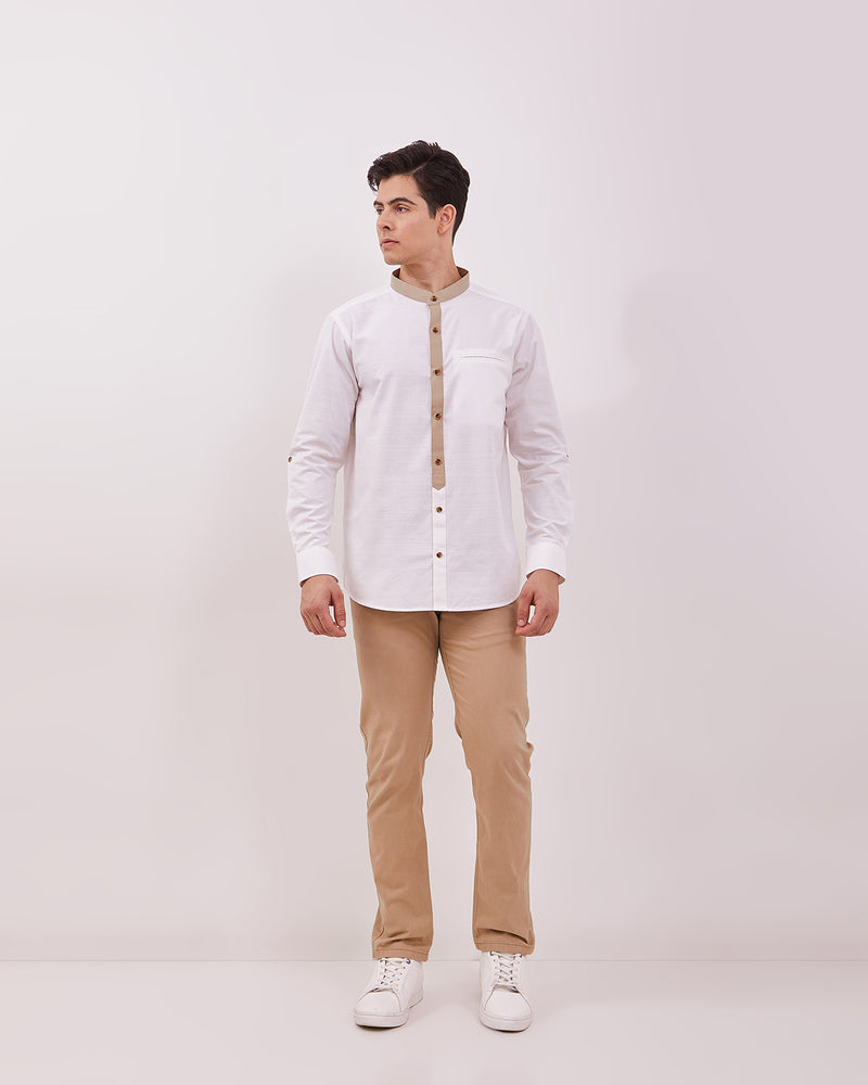 Men's White Long Sleeve Koko